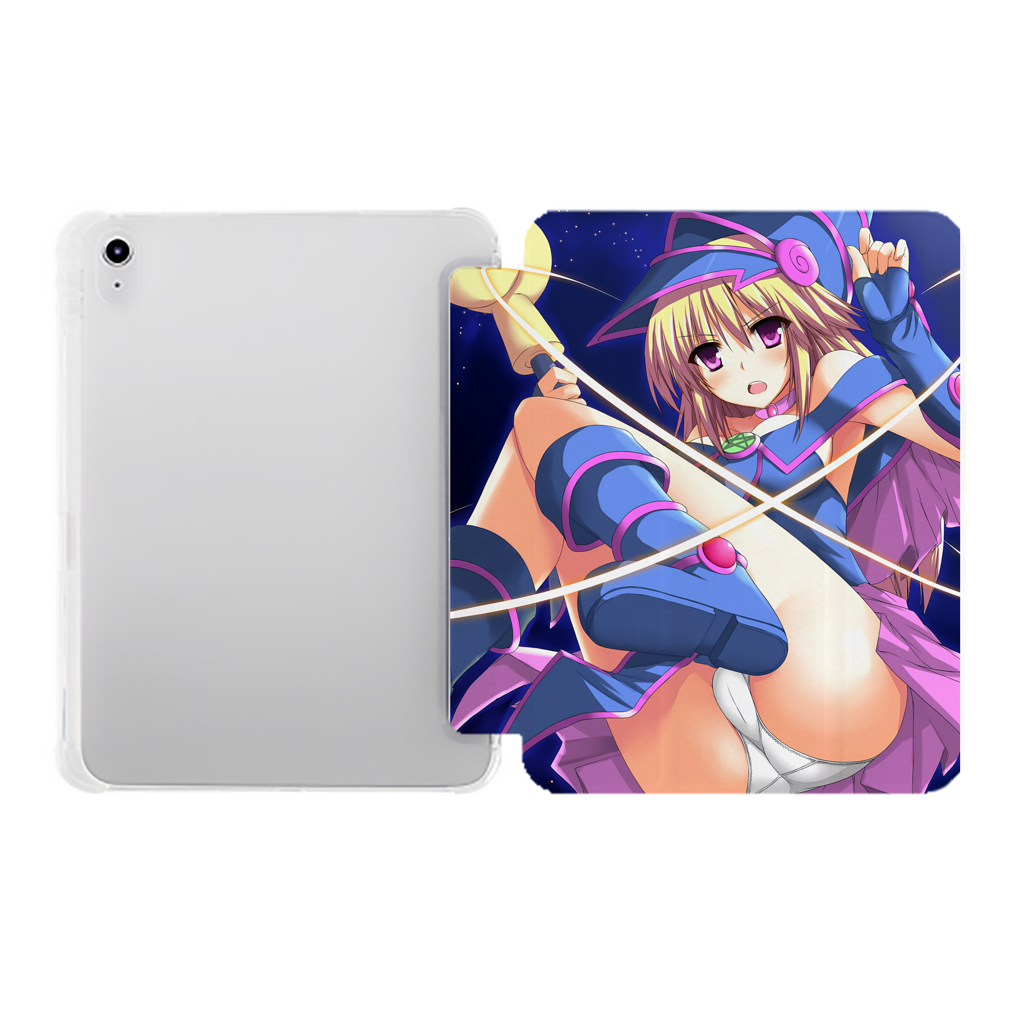 （画像用） 遊☆戯☆王 Yu-Gi-Oh! IPad ケース ペン収納付き 三つ折りスタンド PUレザー×シリコン 対応機種9.5/10.5/10.9インチ